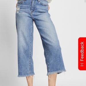 Uniqlo high rise wide cropped jeans